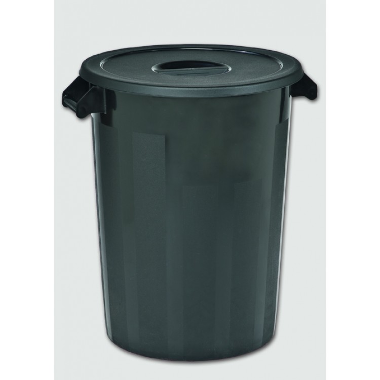 231002 DENOX Бак пластиковый черный с крышкой с ручками 100 л. Черный 