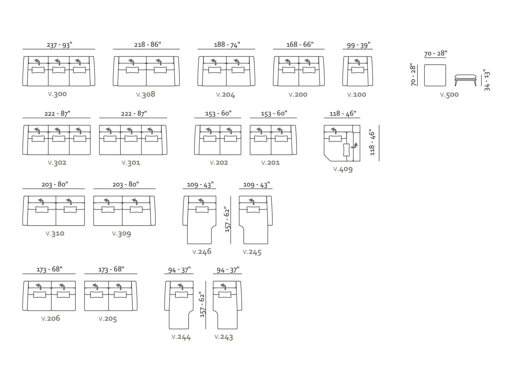 3-местный тканевый диван с подголовником Max Divani CORE ARCH-00135223 - Вид №3