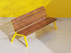 Скамья из окуме со спинкой