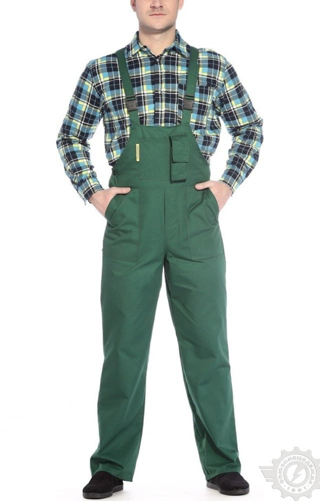 65603 Полукомбинезон "Эксперт-2" зеленый  Летняя спецодежда  размер 48-50/182-188  - Вид №3
