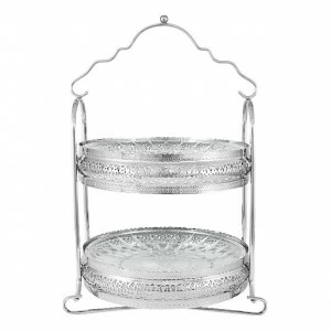 Блюдо стальное сервировочное двухъярусное серебряное "Британи" REGENT БРИТАНИ 00-3946379 Серебро