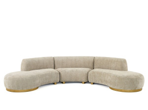 5-местный изогнутый тканевый секционный диван