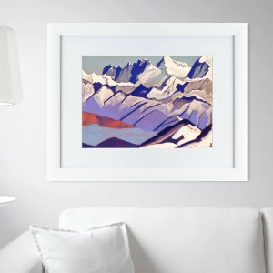 Картина в деревянной раме 47х60 см "Эверест, 1936г" КАРТИНЫ В КВАРТИРУ  093765 Бежевый;белый;фиолетовый;разноцветный