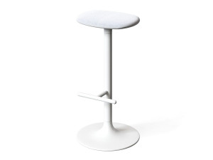 Высокий стальной стул с подставкой для ног и встроенной подушкой