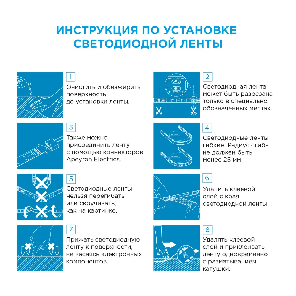 Светодиодная лента SMD 5630 60 диод/18 Вт/м 12 В 10 мм IP20 холодный белый свет 82602866 STLM-2137886 APEYRON  - Вид №9