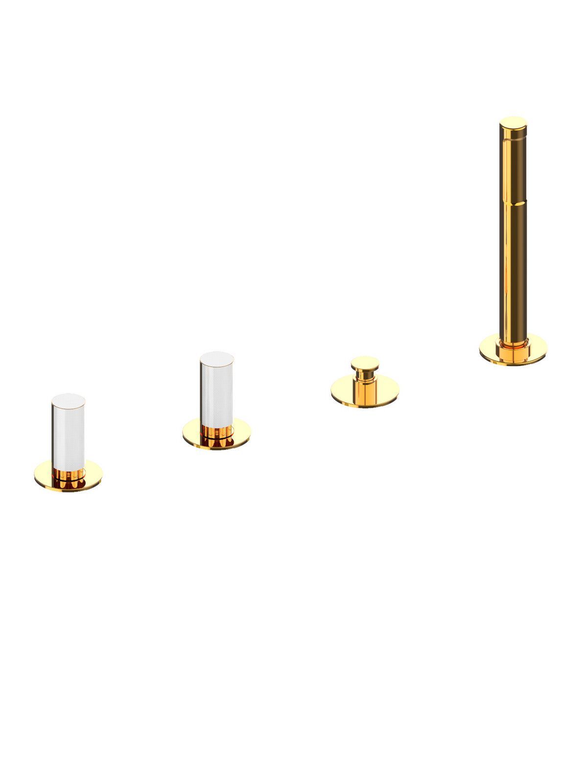 Смеситель для ванны с 4 отверстиями и ручным душем Rubinetterie Frattini Pepe XL ARCH-00026690 - Вид №21