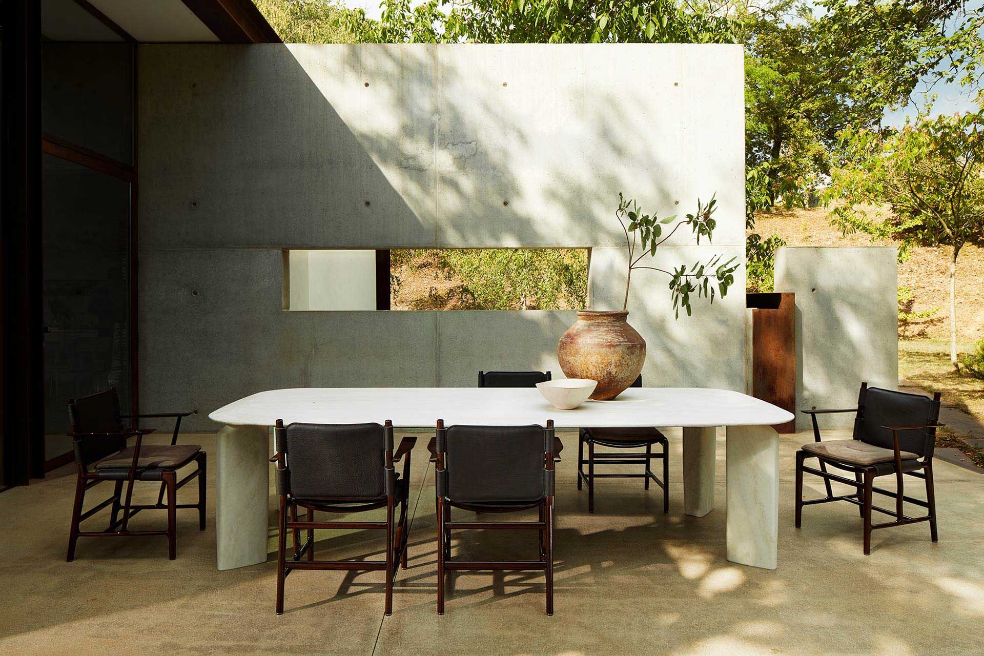 Садовое кресло из красного дерева и кожи с подлокотниками Exteta Levante ARCH-00082375 - Вид №8