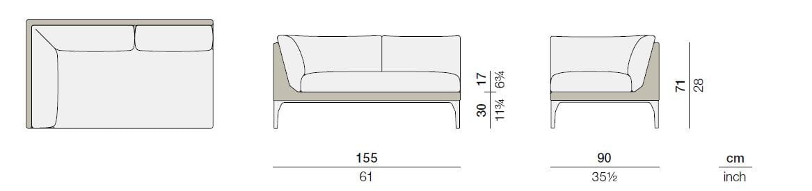 2-местный тканевый садовый диван DEDON MU ARCH-00052286 - Вид №3