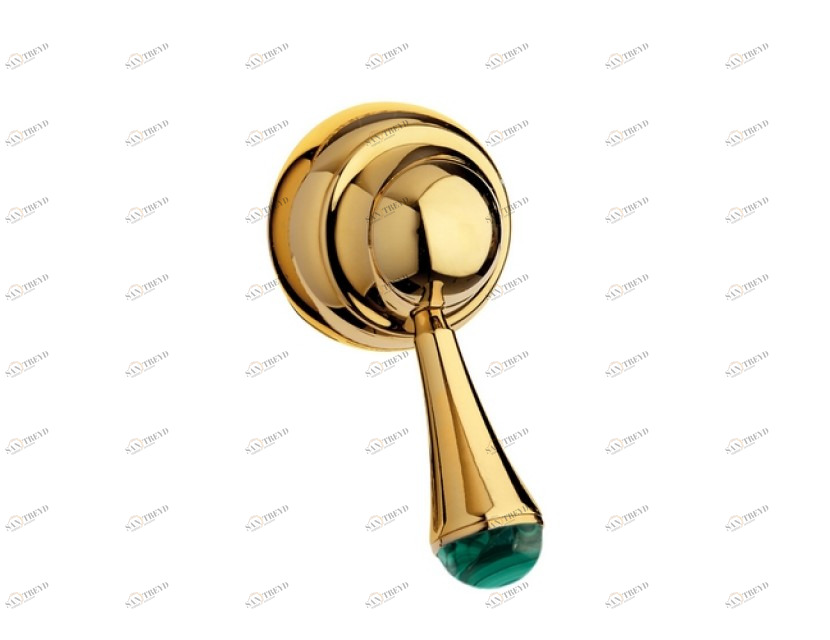 036847.ML0.00 Комплект ручки-монолевер с малахитовым камнем Золото 24К Mestre 