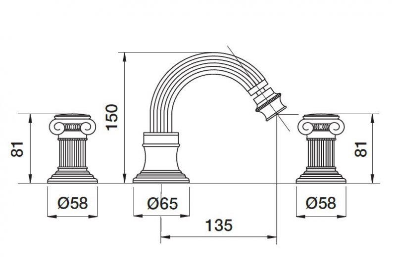 Смеситель для биде Cezares OLIMP-BBS2-02-O - Вид №1