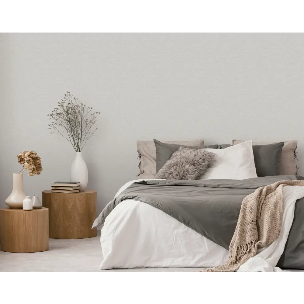 Флизелиновые обои RENOWA Canvas бежевые 1.06 м 89398799 STLM-1453723