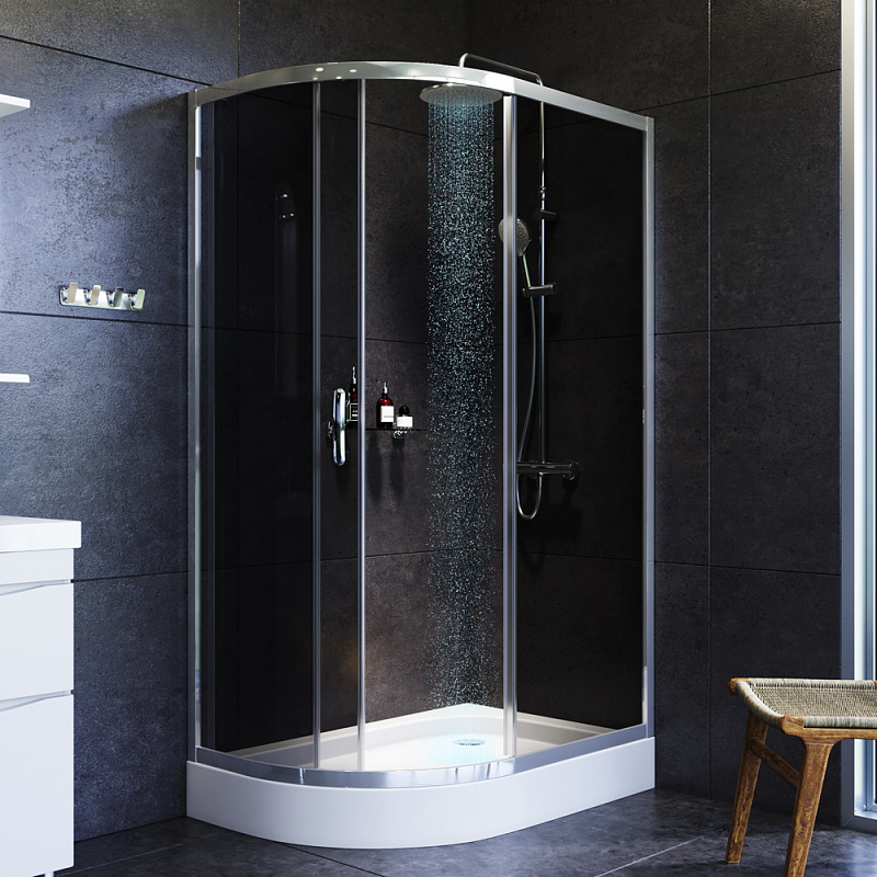 W83G-302U120CG Solo Slide 120 Душ. ограждение 120x80 стекло тонированное проф хром глянц AM.PM Like - Вид №1