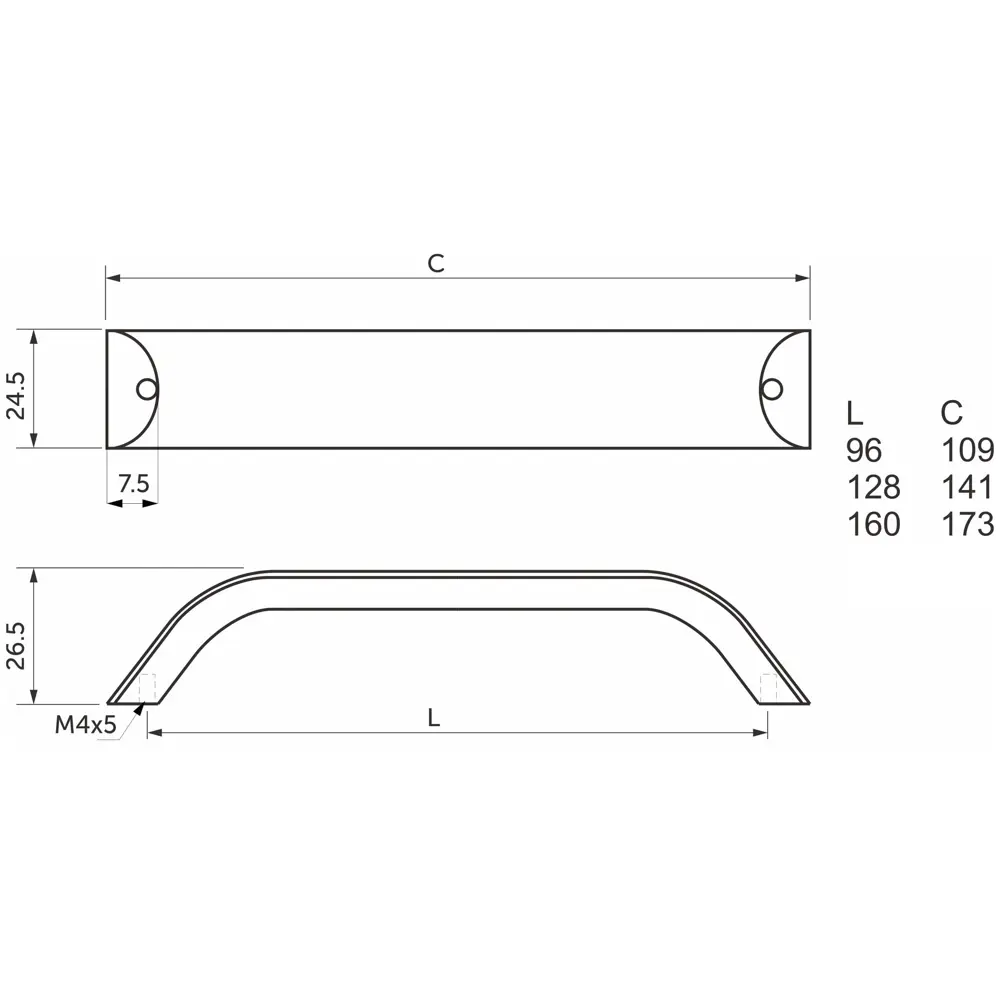 Мебельная ручка-скоба WPY 337 L-128 черная 128 мм 87684399 STLM-2091972 AKS  - Вид №5