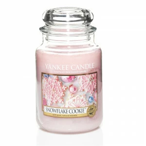 Свеча большая в стеклянной банке "Печенье с глазурью" Snowflake cookie 623 гр 110-150 часов YANKEE CANDLE  267850 Розовый