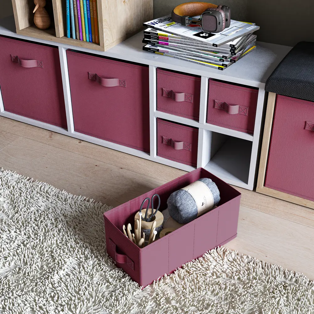 Короб Spaceo KUB Berry 15x31x15 см 6.9 л полиэстер цвет черничный 81990639 STLM-2056881