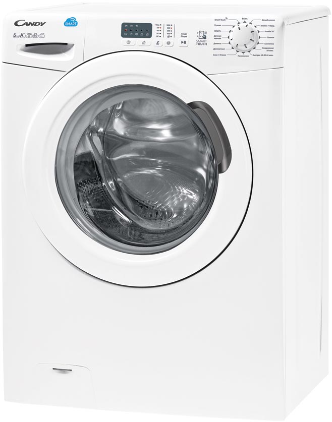 CS34 1051D1/2-07 Стиральные машины / узкая стиральная машина, 85x60x34, smart touch, загрузка фронтальная, 5кг, до 1000 об/мин при отжиме, светодиодная индикация, белая Candy Santreyd  - Вид №3