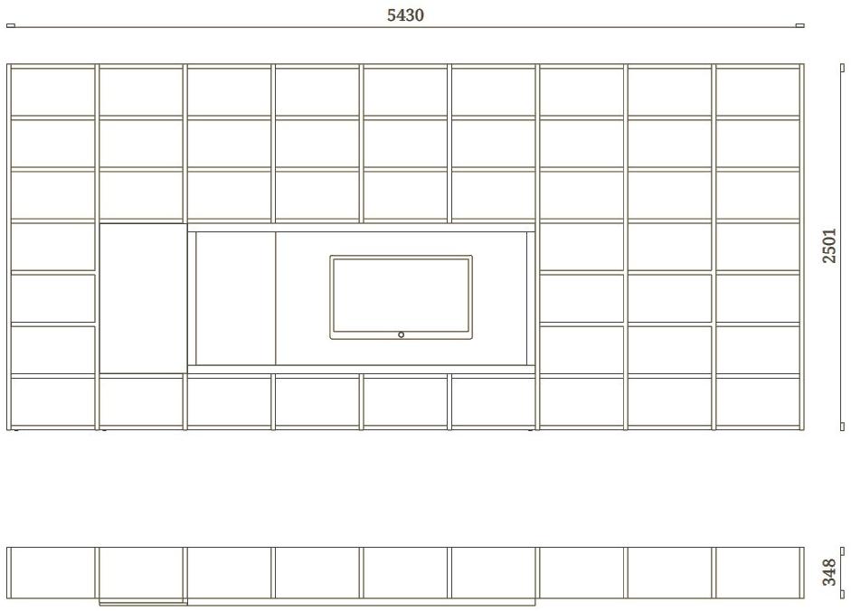 Febal Casa Открытый книжный шкаф из меламина с подставкой под телевизор sun-id-1428373 - Вид №5