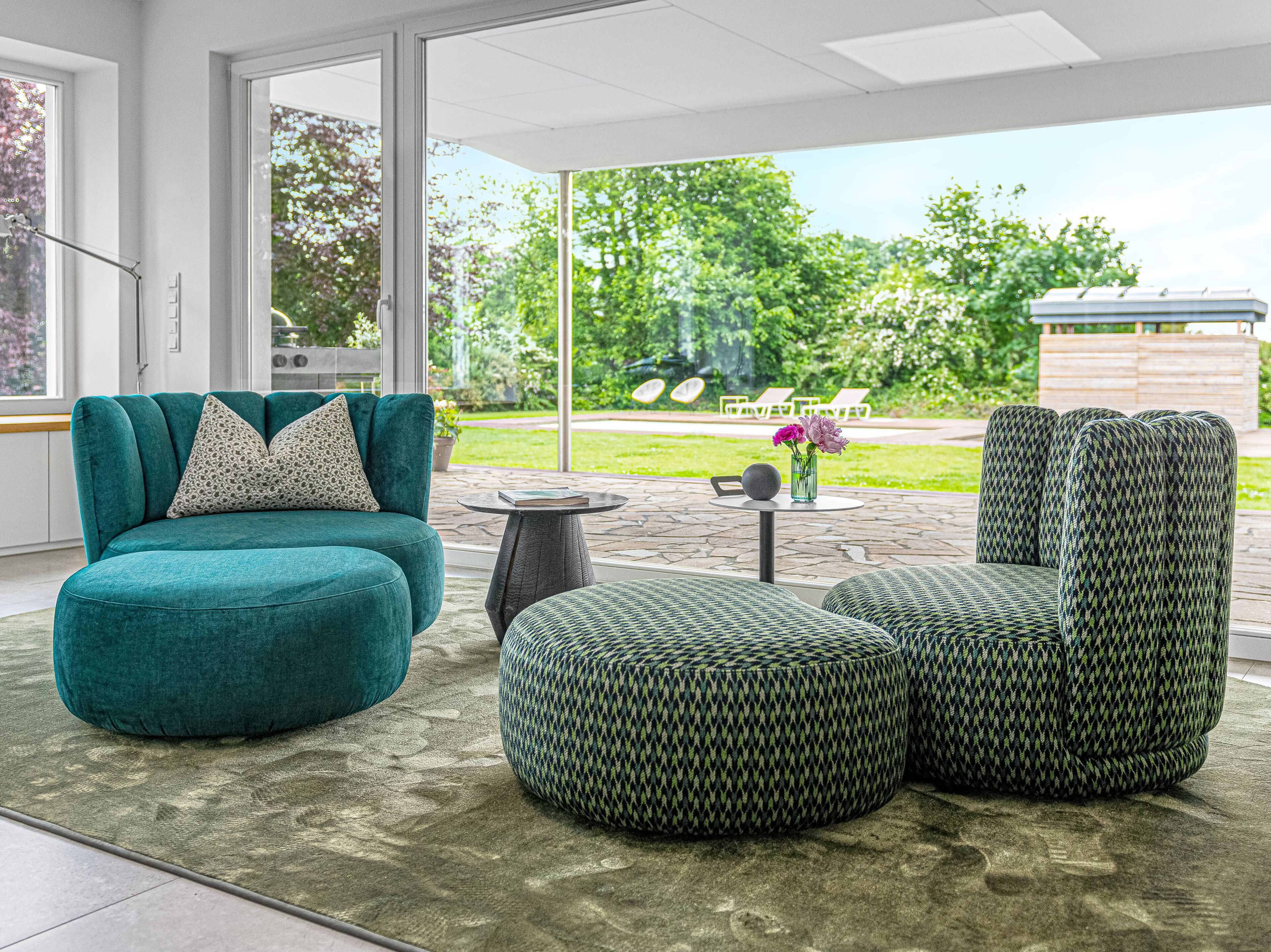 Тканевое кресло с подставкой для ног KFF ARCH-00148456 - Вид №6