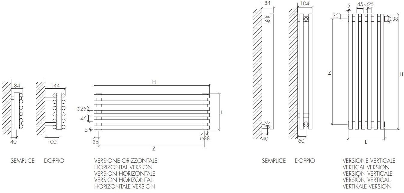 SCIROCCO H Горизонтальный настенный стальной радиатор с горячей водой Radiatori sun-id-1507349 - Вид №2