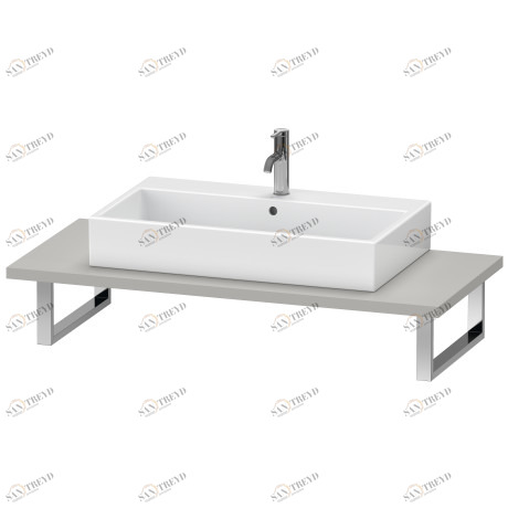LC104C00707 Консоль для накладной и встраиваемой сверху раковины компакт, Толщина консоли 30 мм L-Cube #LC104C 480 мм Бетонно-серый матовый декор Duravit