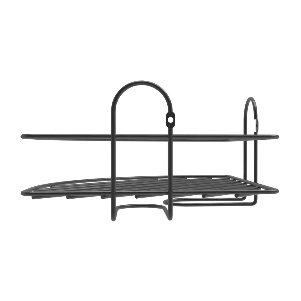 Полка для ванной Lemer Nil одноярусная 23x23 см металл цвет графит STLM-2030186 - Вид №4