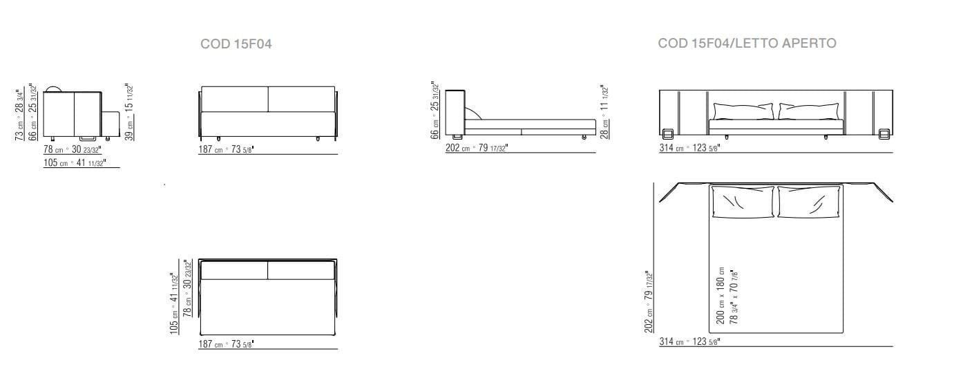 Диван-кровать из ткани Flexform ARCH-00056273 - Вид №10