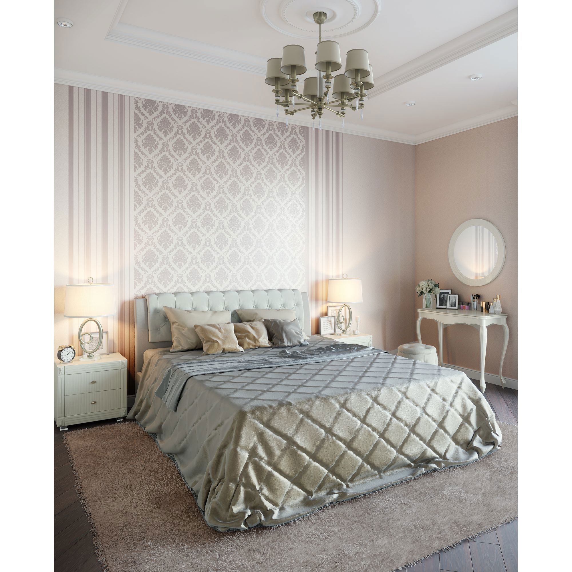 ПАЛИТРА Виниловые обои «Полоса» бежево-коричневые с блестками для гостиной и спальни 18744340 STLM-0012423 - Вид №4