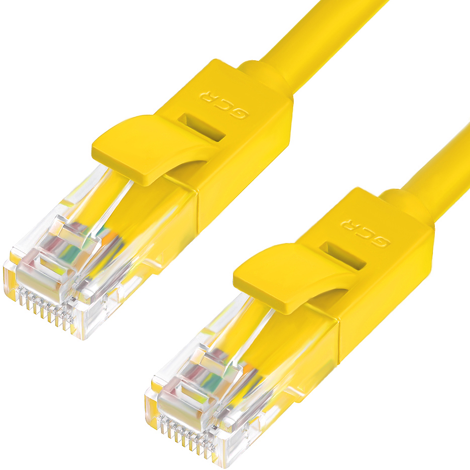 GCR-LNC02-20.0m патч-корд прямой 20.0m, utp кат.5e, желтый, позолоченные контакты, 24 awg, литой, , ethernet high speed 1 гбит/с, rj45, t568b Greenconnect Santreyd 