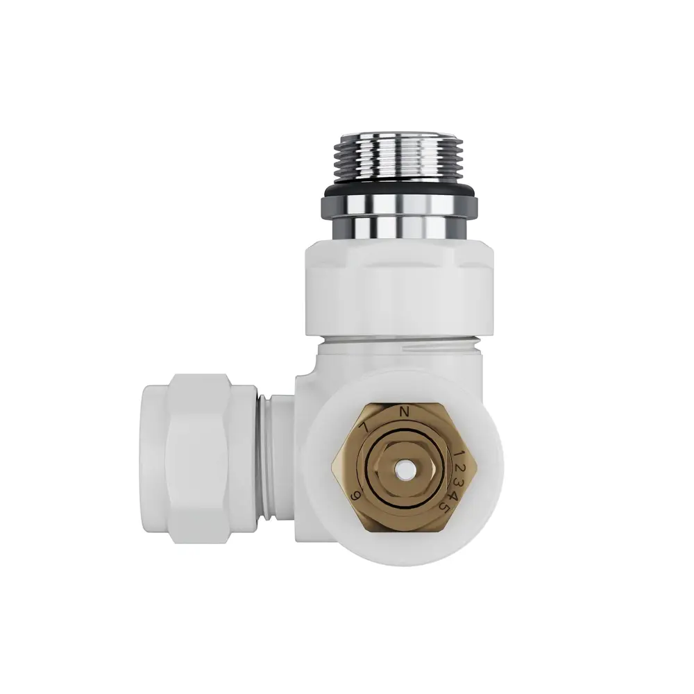 Термостатический комплект для радиатора трехосевой Royal Thermo Design Pro 1/2" латунь цвет белый STLM-2015423 - Вид №3