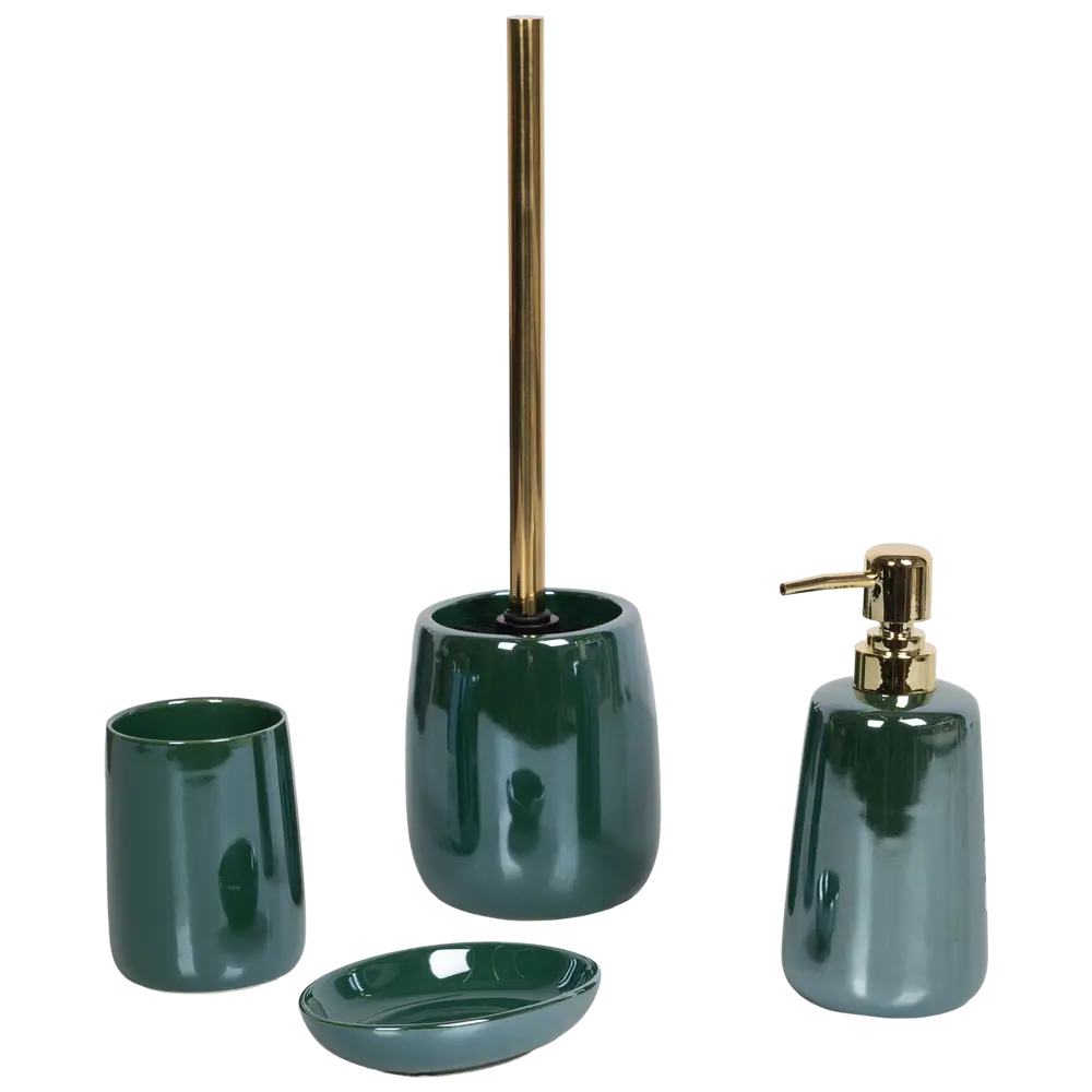 SWENSA Glam — керамическая мыльница овальной формы в зеленом цвете 89380208 STLM-1573989 - Вид №1