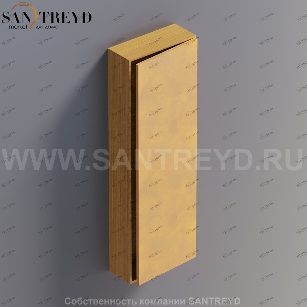 LIFT Модульный шкаф 120 см с правой дверью на доводчиках. Модули могут располагаться горизонтально и вертикально. Отделка: тик и натуральная кожа. AMOB054NAPTDX Agape