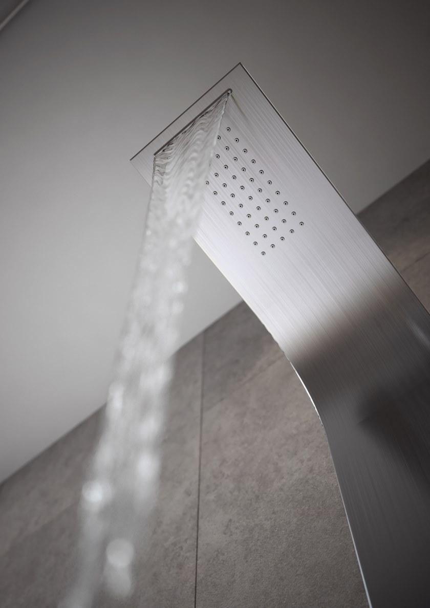 GEDY Настенная металлическая душевая стойка в современном стиле с переключателем и ручным душем sun-id-1478591 - Вид №4