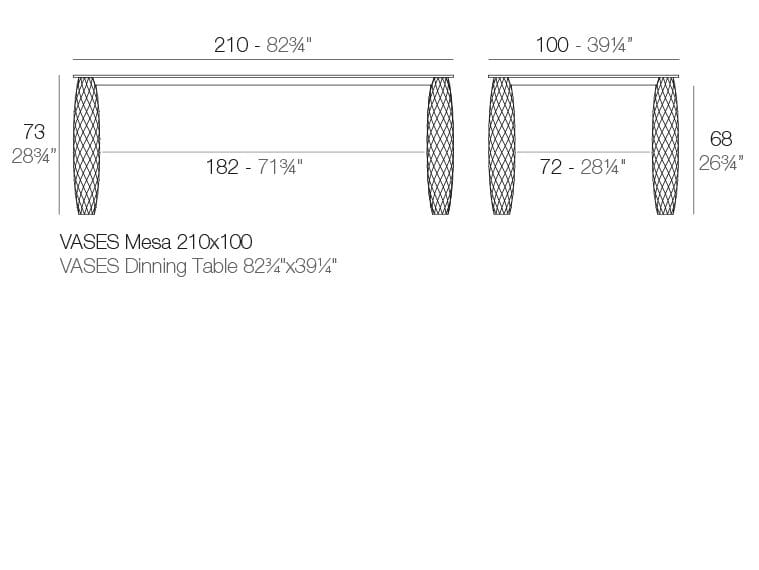 Прямоугольный садовый стол HPL Vondom Vases ARCH-00041040 - Вид №2