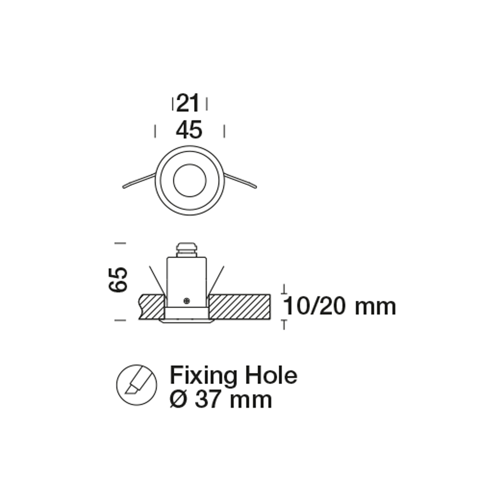 8431068 Встраиваемый в потолок светильник Platek NANO Incasso soffitto tondo  NANO Ceiling recessed - 1 LED 4000K 33°  - Вид №2