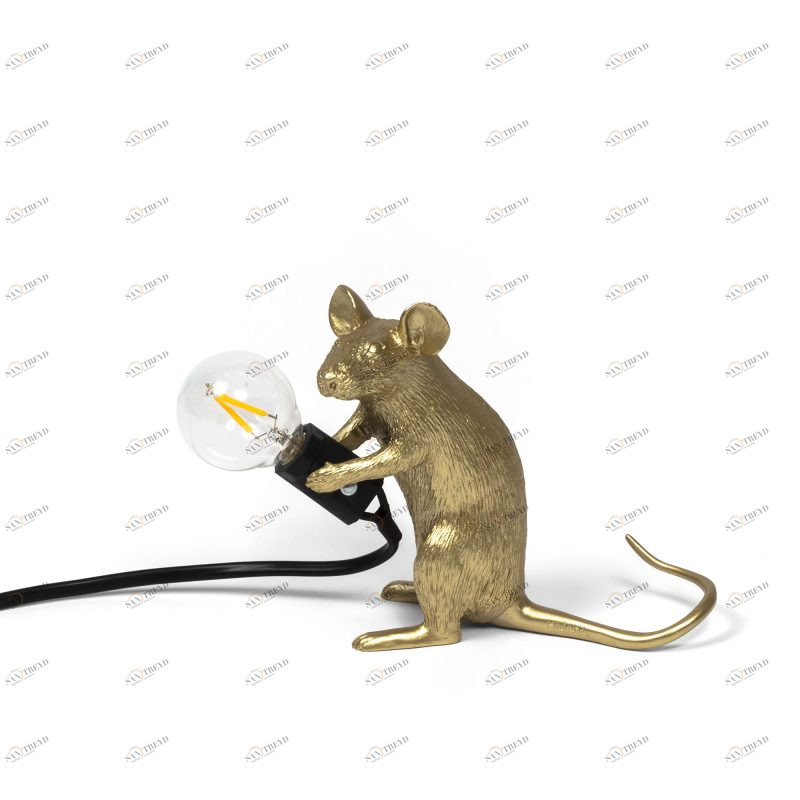 Настольная лампа 12,5х5 см золотая Mouse Lamp Gold Mac 15071 GLD SELETTI ЖИВОТНЫЕ, МЫШЬ 00-3882458 Золото 