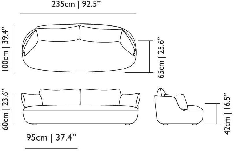 moooi Диван со съемным чехлом из дакрона® Bart sun-id-1478877 - Вид №1