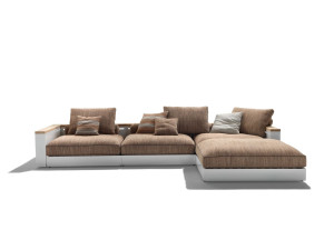 Ткань сад диван с алюминиевой основой