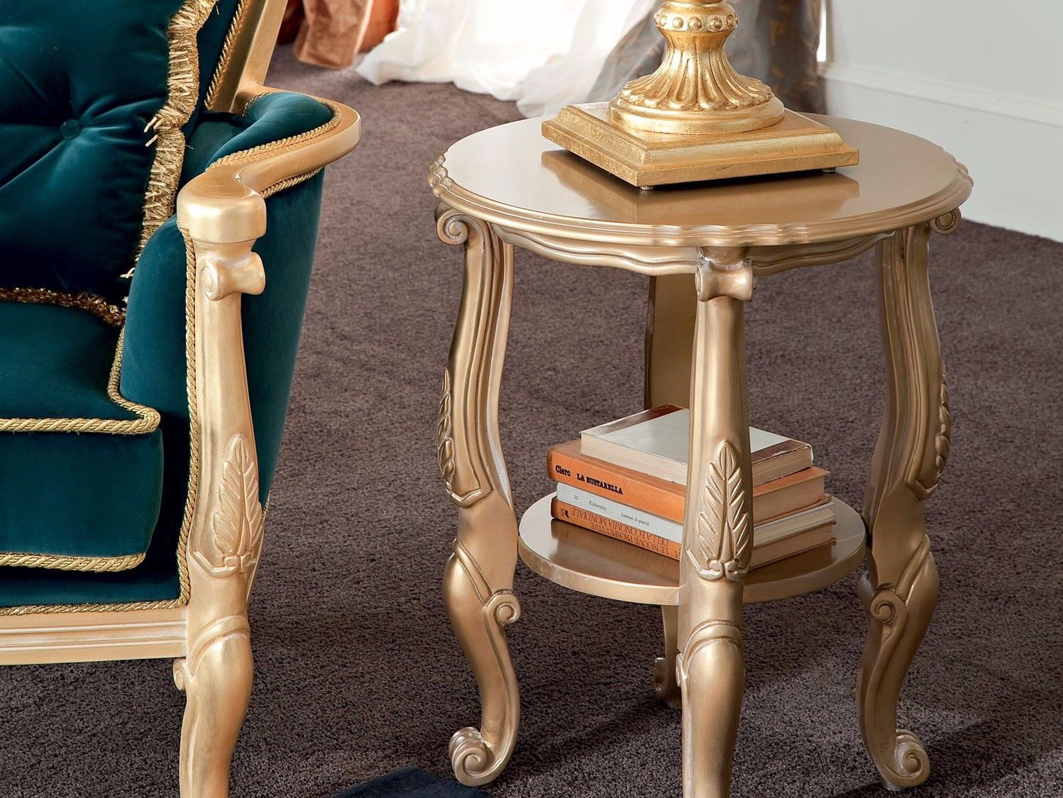 Круглый журнальный столик с журнальной стойкой Modenese Luxury Interiors Bella Vita ARCH-00102894