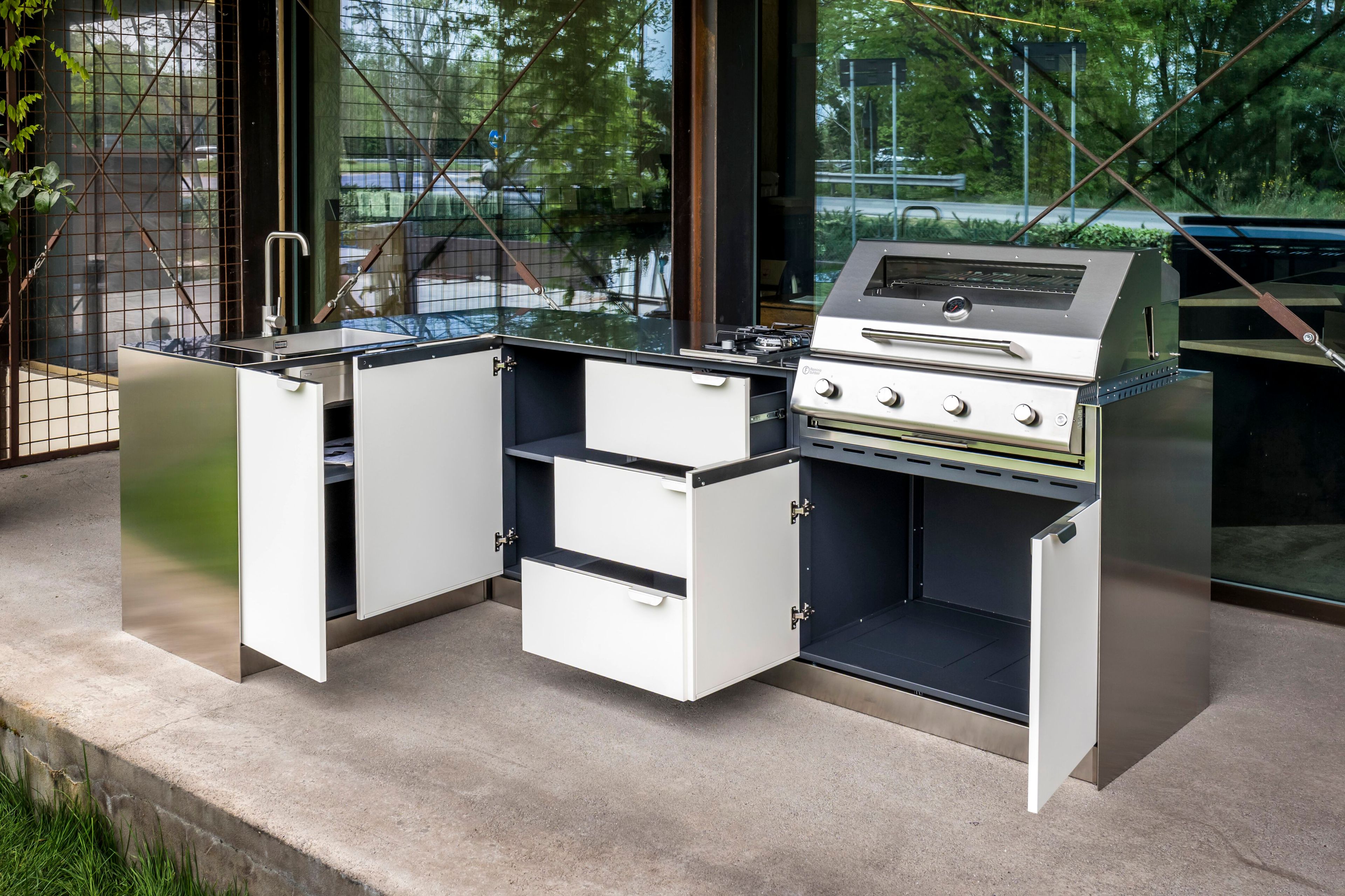 Газовая плита из нержавеющей стали с барбекю OF outdoorkitchens Porta Maggiore ARCH-00041524 - Вид №3