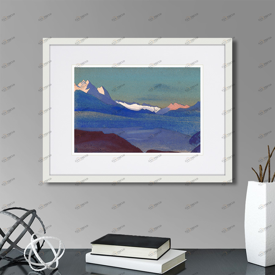 Картина в деревянной раме 42х32 см "Кашмир, 1936г." КАРТИНЫ В КВАРТИРУ  264852 Белый;голубой;черный;разноцветный 