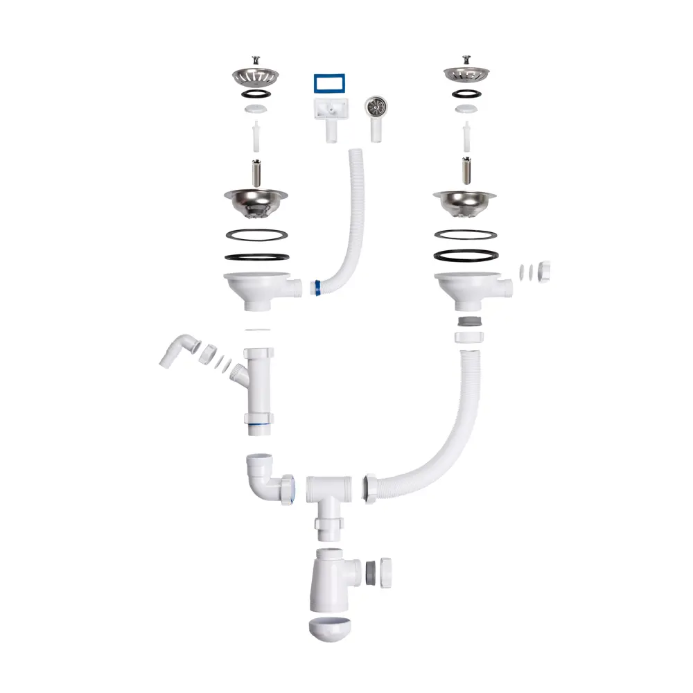 Сифон двойной EQUATION для разноуровневой мойки с подключением техники 85607177 STLM-0064558 - Вид №2