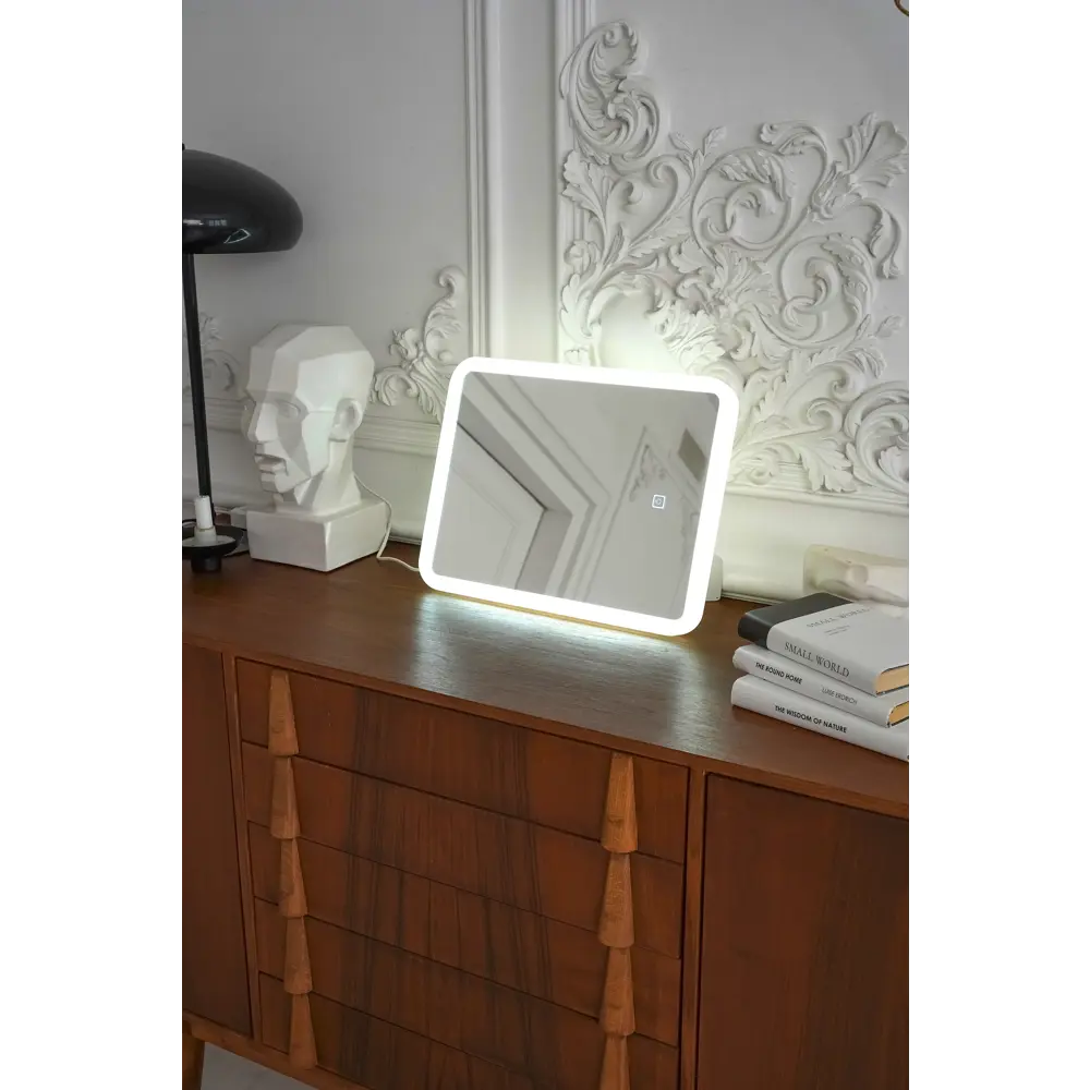 Зеркало настольное Континент Makeup 33x43 см пластик цвет белый CONTINENT Зеркало с LED-подсветкой STLM-2208390 - Вид №10