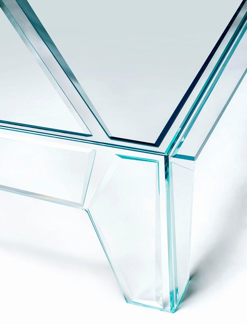 Glas Italia Низкий квадратный журнальный столик из хрусталя  Hyp01  - Вид №2