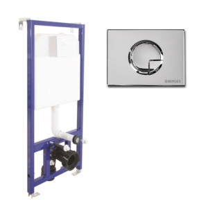 040223 Инсталляция BERGES для скрытого монтажа унитаза NOVUM кнопка R3 хром глянец  Berges NOVUM S1