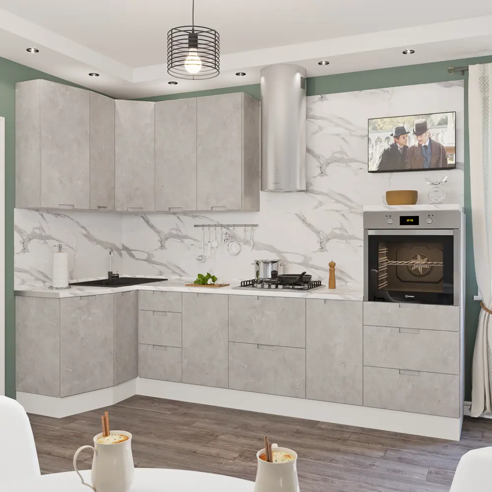 Фасад для кухонного шкафа Берлин 44.7x76.5 см Delinia ID МДФ цвет серый STLM-2194006 - Вид №13