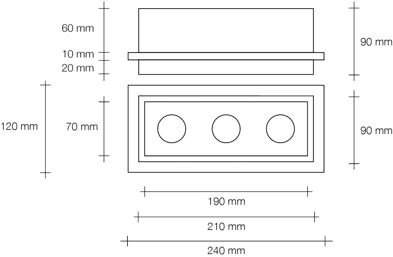 Tecnico Полувстраиваемый точечный светильник прямоугольной формы из гипса  T235 - t236  - Вид №6