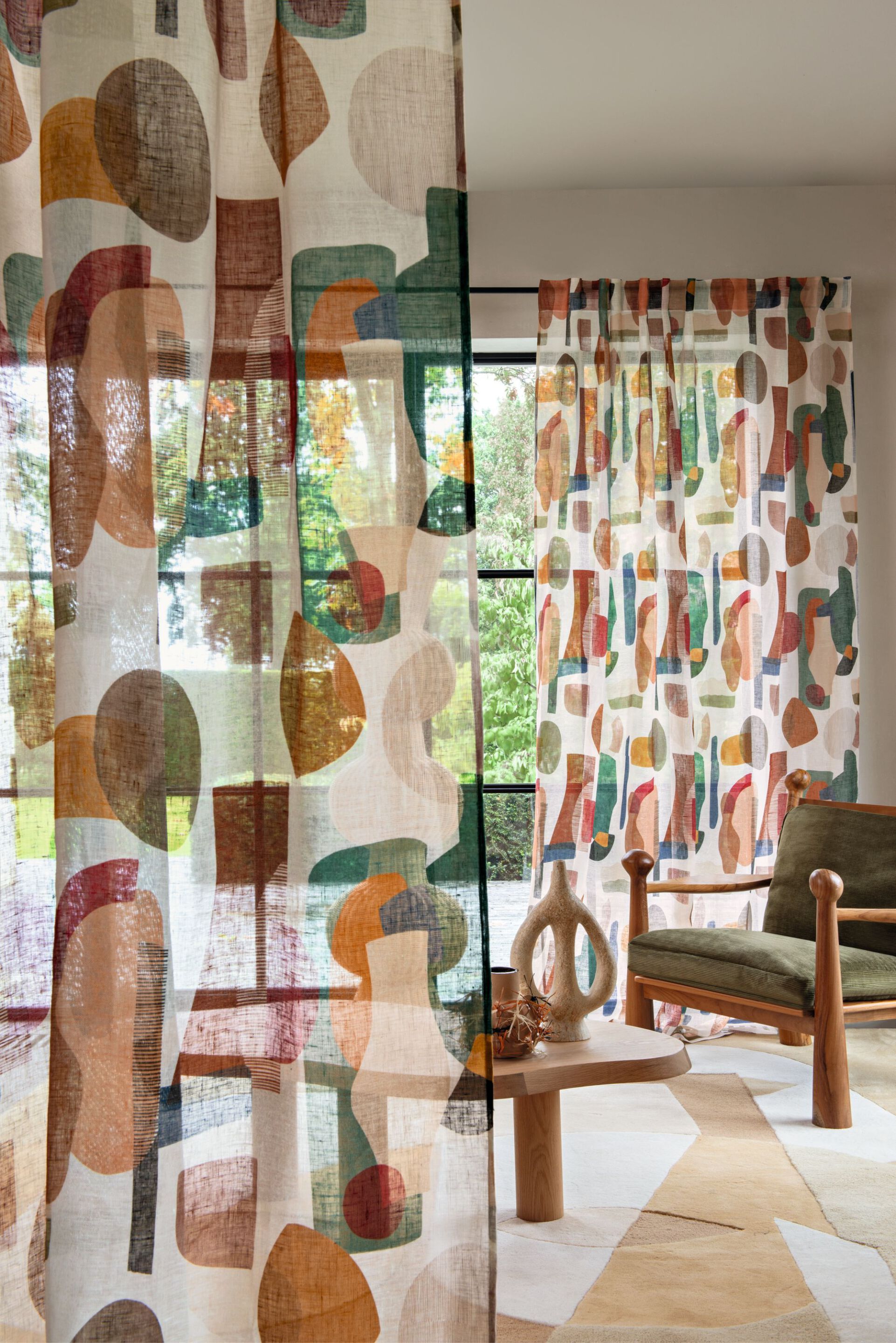 Льняная ткань с принтом вуали для штор Casamance Machaya ARCH-00062782 - Вид №3