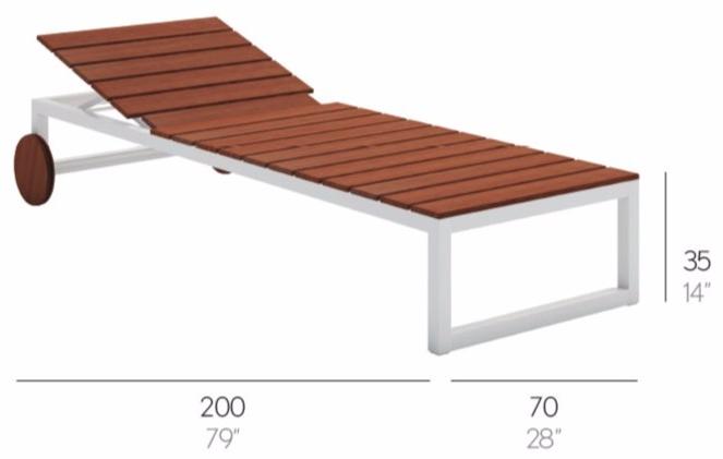 GANDIABLASCO Садовая кушетка из тика на колесиках Saler teak sun-id-1481371 - Вид №5