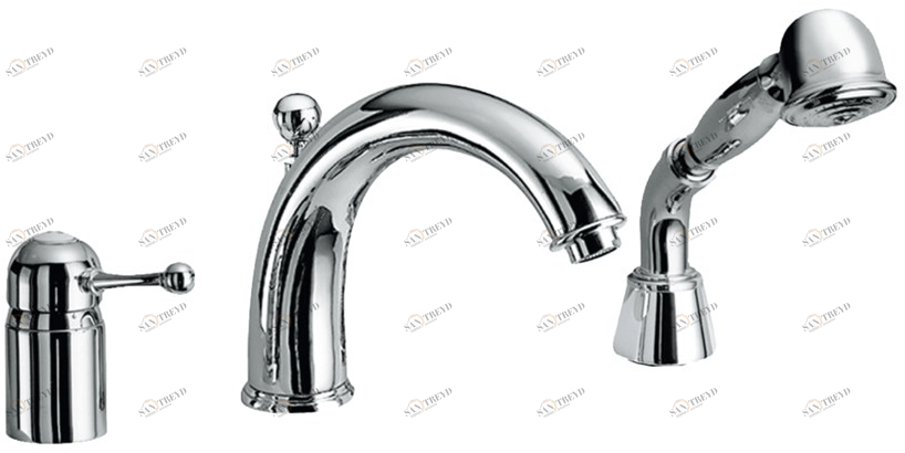 Fir Italia Комплект для ванны на 3 отверстия с ручным душем Melrose 70 sun-id-1389827