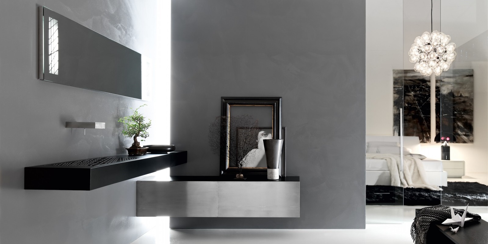 Toscoquattro Комплект мебели для ванной 04 из искуств. камня CONCERTO черный 13A44SN13B25BIL - Вид №1